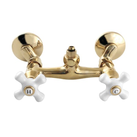 Kingston Brass CC2132PX Wall Mount Tub Faucet Body with Riser Adapter, Polished Brass CC2132PX
